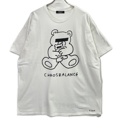アンダーカバー ×Yu Nagaba UC1E9813-2 ホワイト×ブラック コットン ベアープリント Tシャツ/BEAR TEE XXL