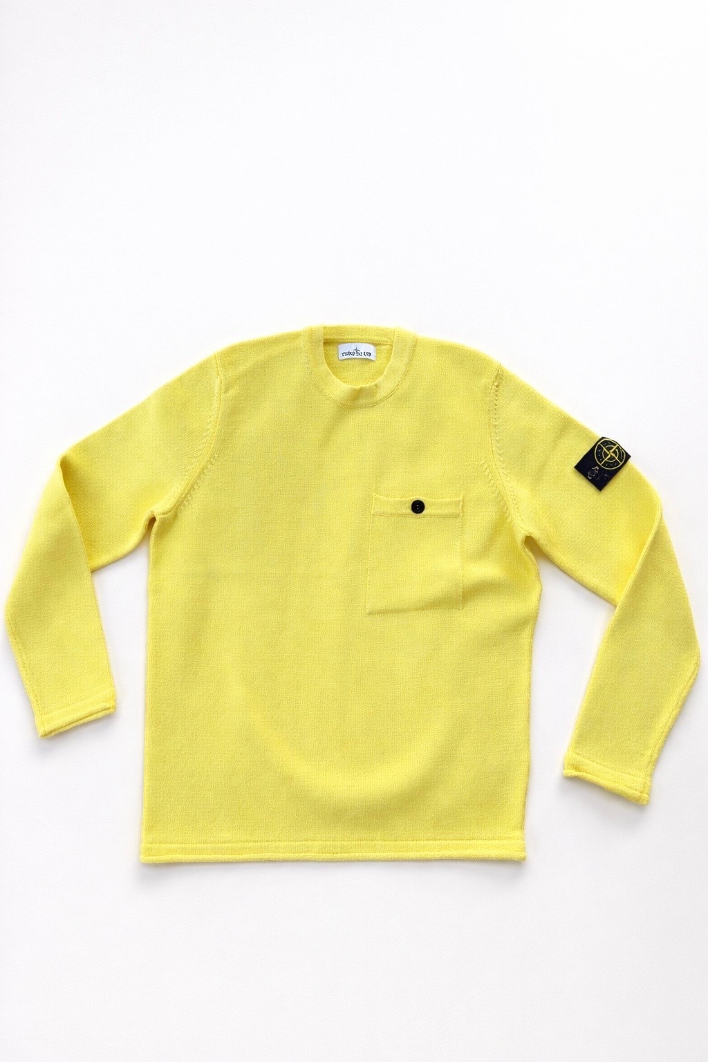 Stone Island 545D4 Wappen Pocket Crewneck Knit - 20SS "Lemon"