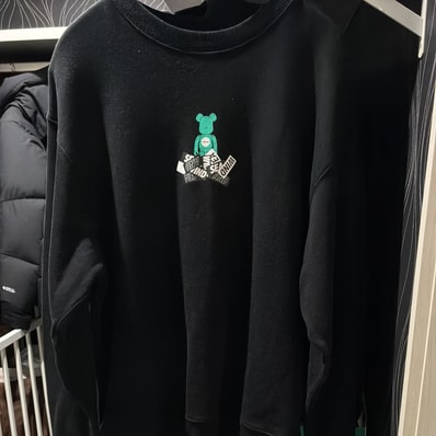 WIND AND SEA x BEAR BRICK x atmos Bear Crewneck Sweat "Black"