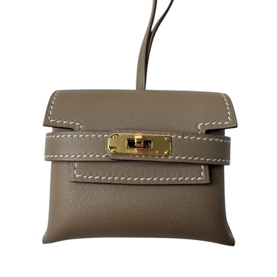 新品 エルメス HERMES ケリー フェスティバル バッグチャームエトゥープ K刻印 レディース