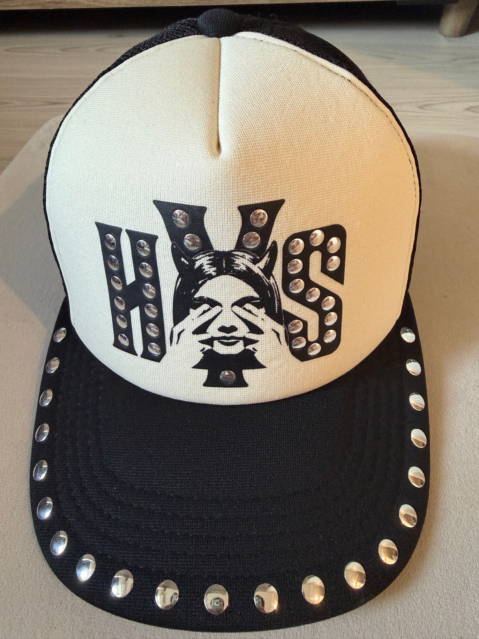 HYSTERIC GLAMOUR See No Evil Studded Mesh Cap "Black"