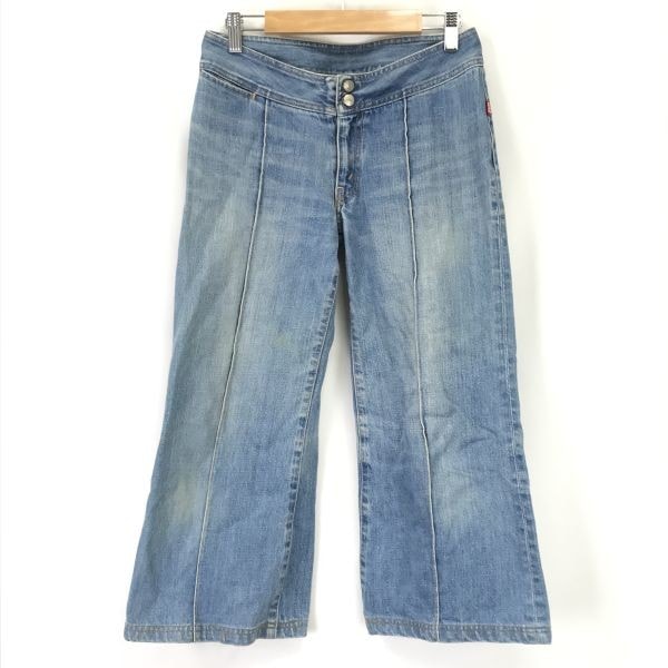 日本製★リーバイス/Levi's★クロップド丈/センターシーム/フレアデニムパンツ【W29/股下58cm/水色系/light blue】Pants/Trouser/ズボン/Made in Japan◆cBH667-i