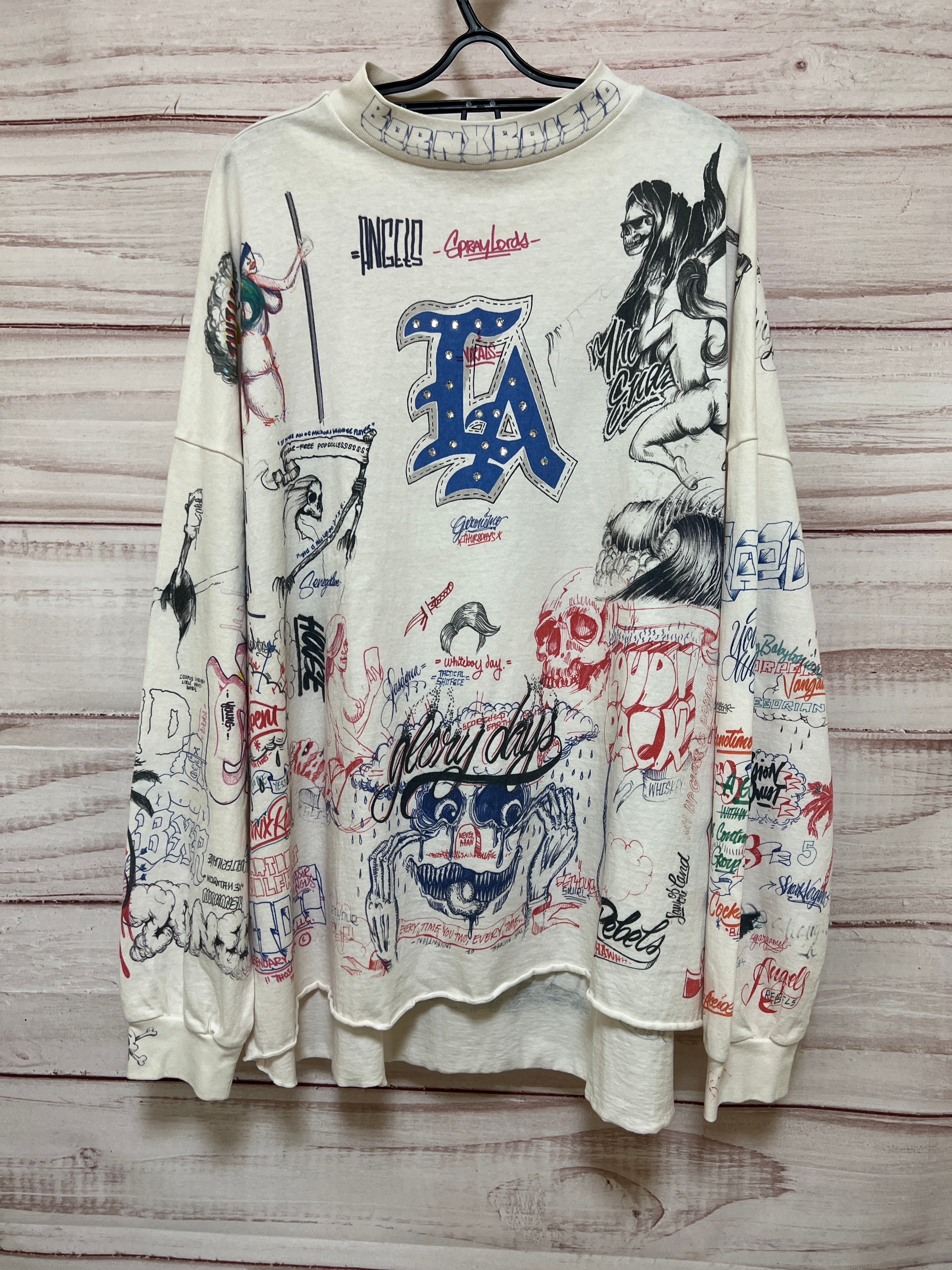 Saint Mxxxxxx x Born x Raised 24SS LA Sweat "White"