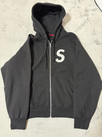 Supreme S Logo Zip Up Hooded Sweatshirt "Black" (FW24)