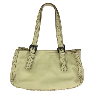 BOTTEGAVENETA ボッテガヴェネタ イントレチャート ベージュ アイボリー レザー ハンドバッグ トートバッグ 1-0283129 【中古】