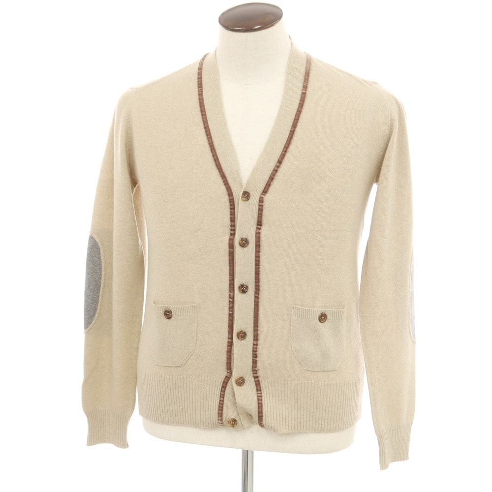 【中古】ディースクエアード DSQUARED2 ハイゲージウールカシミヤ カーディガン ベージュ【サイズL】【メンズ】