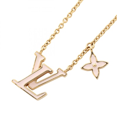ルイ・ヴィトン LOUIS VUITTON LVアイコニック ネックレス ジュエリー GP(ゴールドメッキ) エナメル レディース ゴールド系 / ピンク系 M01215 【中古】