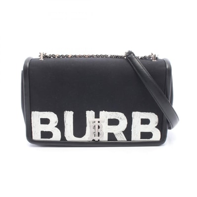 バーバリー BURBERRY TB ローラ ホースフェリー ショルダーバッグ バッグ キャンバス レザー レディース ブラック系 【中古】
