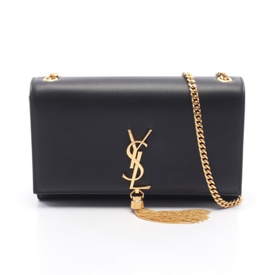 サンローランパリ SAINT LAURENT PARIS ケイト タッセル ミディアム ショルダーバッグ バッグ レザー レディース ブラック系 【中古】