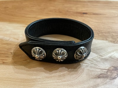 Chrome Hearts 3 Button 2 Snap Bracelet Cross "Black"
