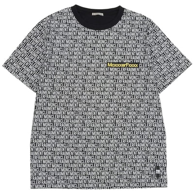 モンクレール ×FRAGMENT MAGLIA 総柄 Tシャツ トップス メンズ ブラック ホワイト M 18年 M