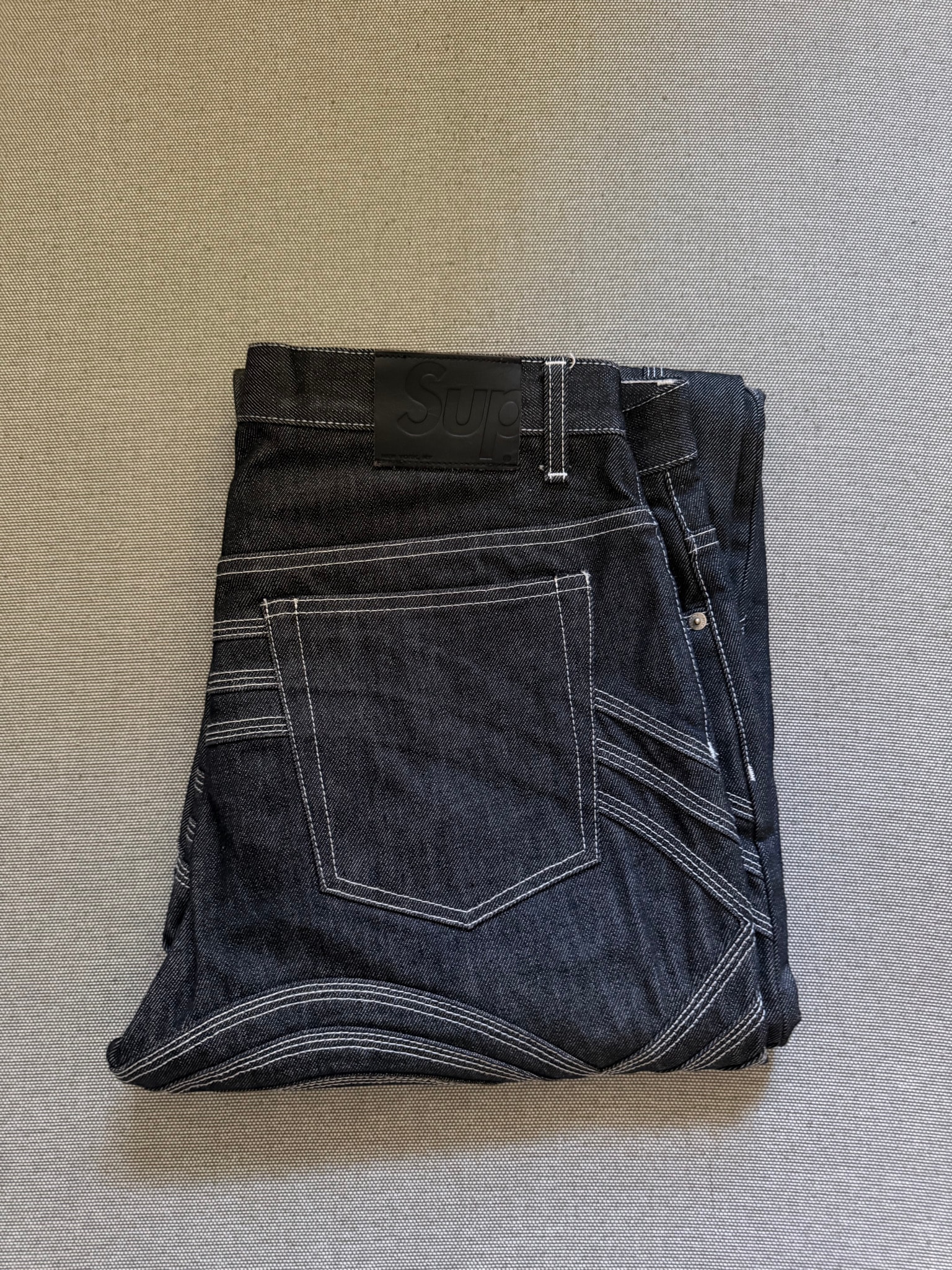 Supreme S Logo Rigid Baggy Jean "Rigid Black"