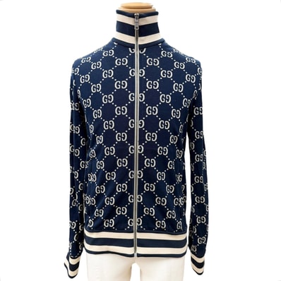 極美品 グッチ トラックジャケット ネイビー メンズ S 496919