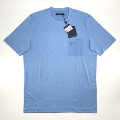 LOUIS VUITTON(ルイ・ヴィトン) ダミエ ポケット コットン XL RM181Q CMS 半袖Tシャツ ライトブルー