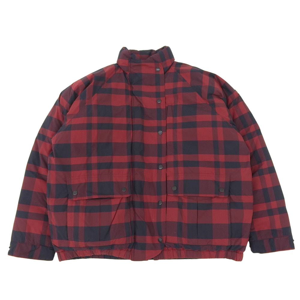 ポロ ラルフローレン チェック ダウンジャケット アウター メンズ レッド×ブラック M 90s M
