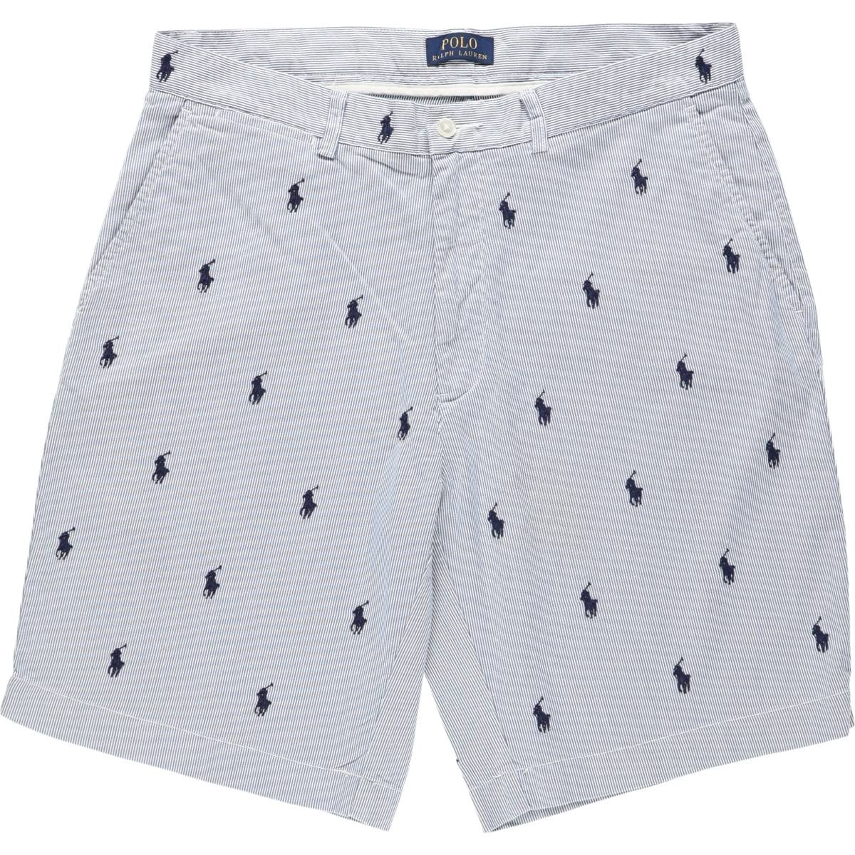 古着 ラルフローレン Ralph Lauren POLO RALPH LAUREN ストライプ柄 総柄 コットンショーツ ショートパンツ メンズw34相当/eaa665430