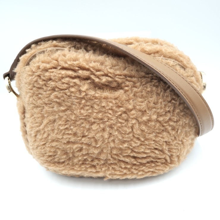 Max Mara(マックスマーラ)テディベア カメラバッグ ショルダーバッグ キャメル CAMELUXE ボア レザー レディース イタリア製 【中古】