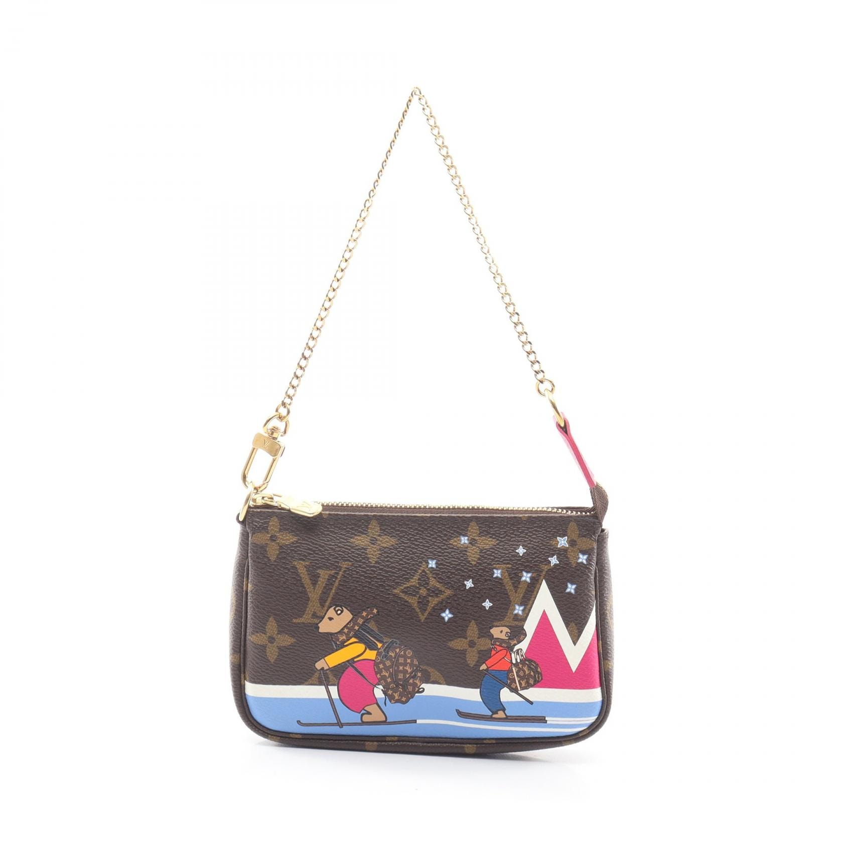 ルイ・ヴィトン LOUIS VUITTON ミニポシェット アクセソワール モノグラム ハンドバッグ バッグ PVCコーティングキャンバス レザー レディース ブラウン系 / マルチカラー M67769 【中古】
