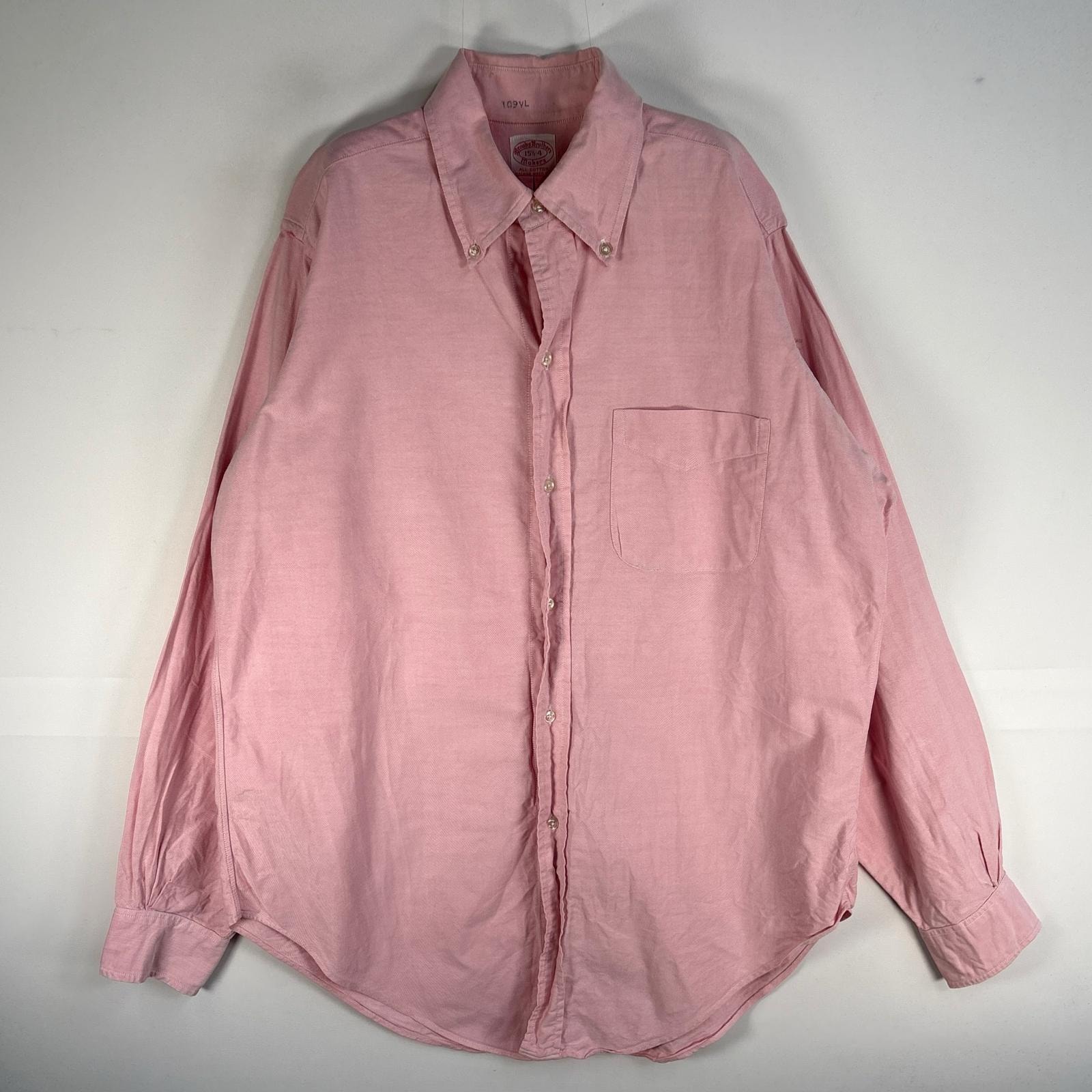 古着 60's~70's/60年代~70年代 ヴィンテージ ブルックスブラザーズ Brooks Brothers 長袖シャツ Makers 6ボタン ボタンダウン M  ピンク系 無地 メンズ