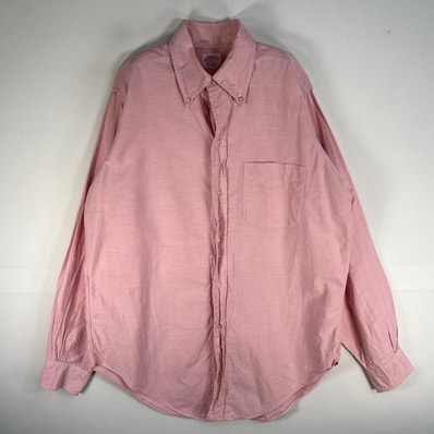 古着 60's~70's/60年代~70年代 ヴィンテージ ブルックスブラザーズ Brooks Brothers 長袖シャツ Makers 6ボタン ボタンダウン M ピンク系 無地 メンズ
