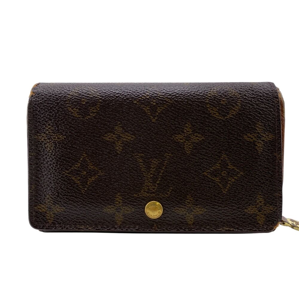 ルイヴィトン LOUIS VUITTON 二つ折り財布 モノグラム ポルトモネビエトレゾール M61730 ブラウン
