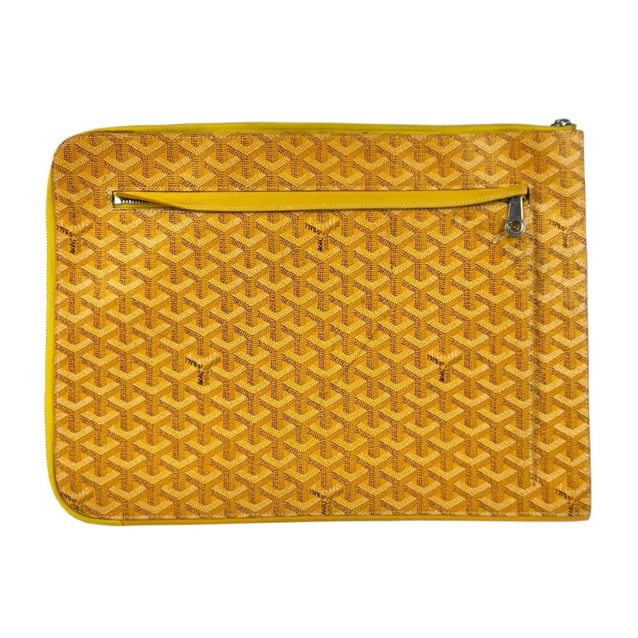 ゴヤール GOYARD クラッチバッグ ソルボンヌ PVCコーティングキャンバス イエロー メンズ【中古】 z11283
