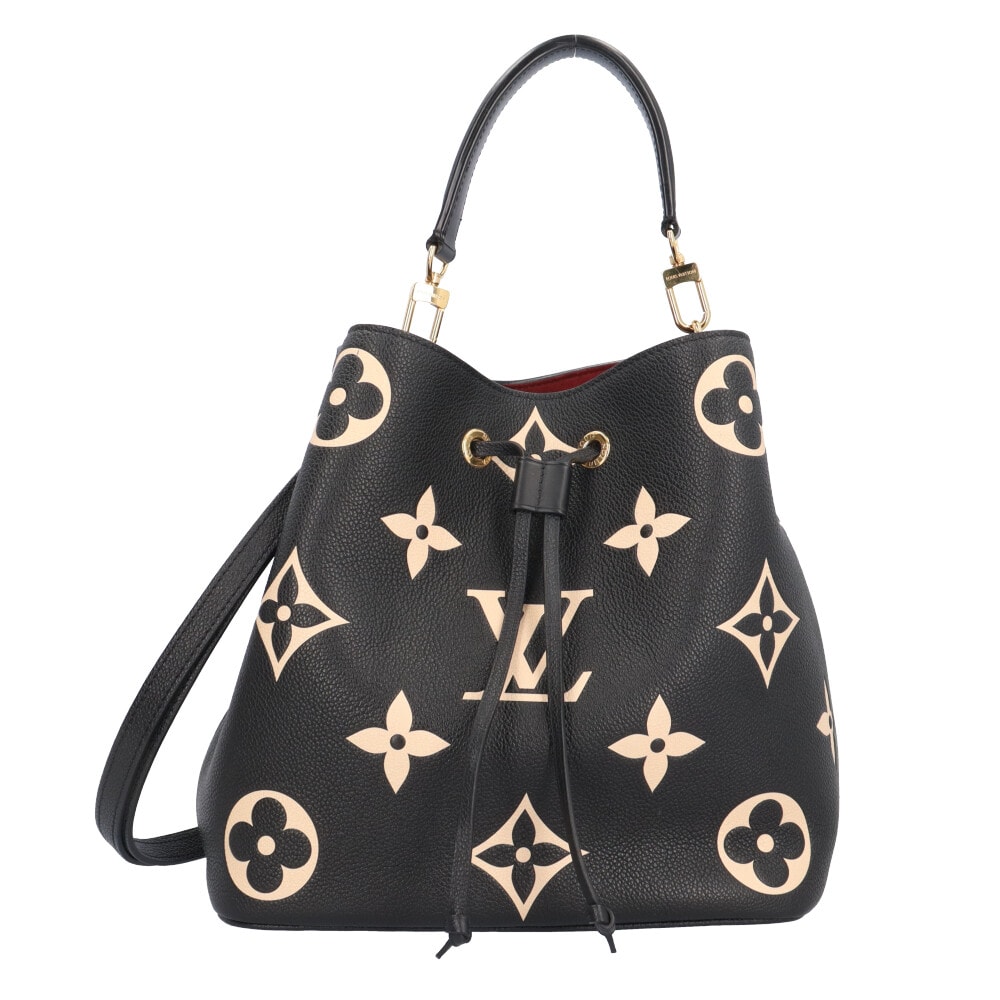 ルイヴィトン ネオノエMM バイカラーモノグラムアンプラント ショルダーバッグ M45497 ブラック レディース LOUIS VUITTON  中古