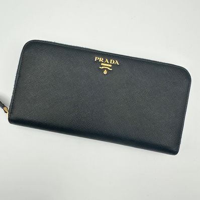 PRADA Large Saffiano Leather Wallet "Black"