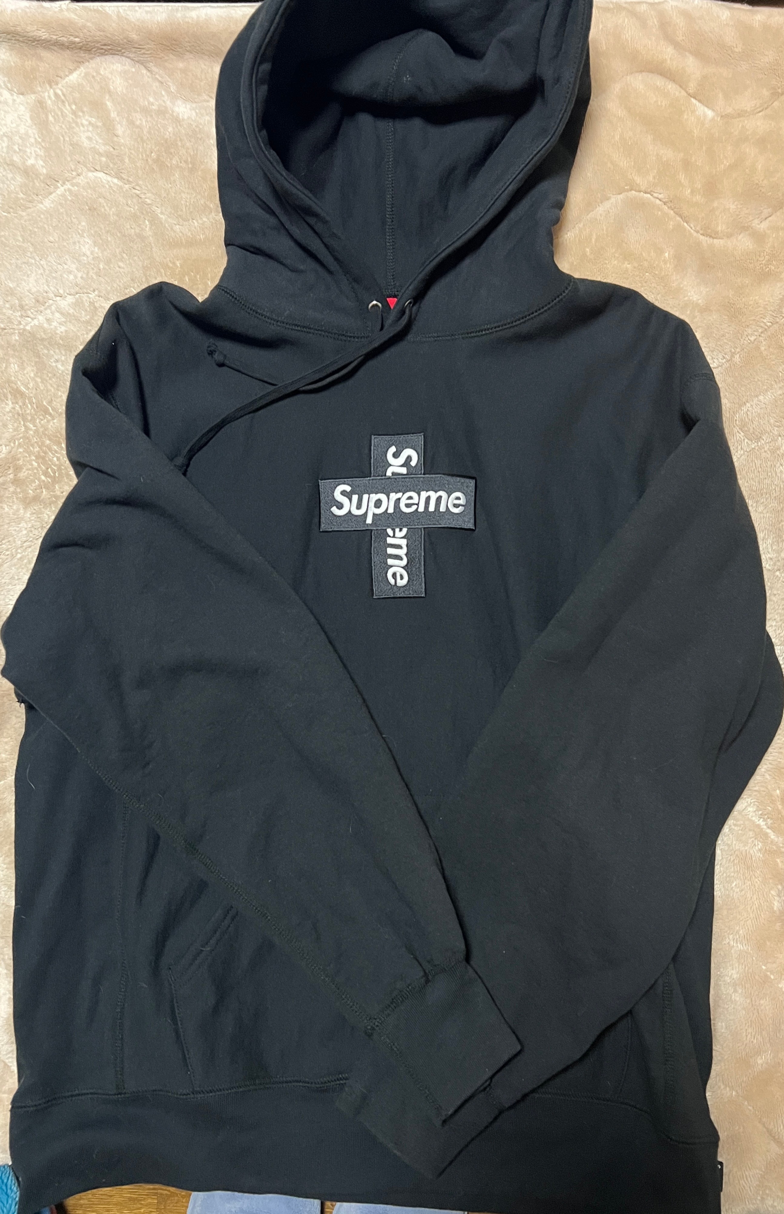 Supreme Cross Box Logo Hooded Sweatshirt "Black"