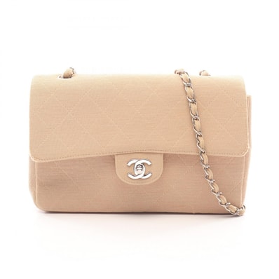 シャネル CHANEL マトラッセ シングルフラップ ショルダーバッグ バッグ コットンジャージ レディース ベージュ系 【中古】
