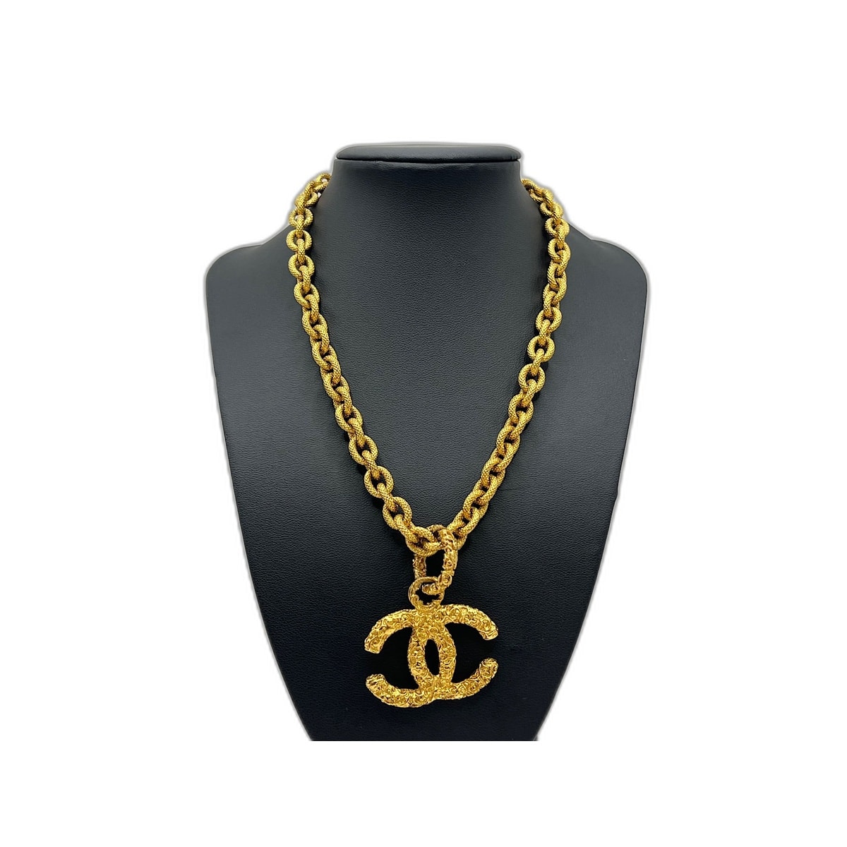 シャネル CHANEL ココマーク 溶岩 ネックレス GP【中古】
