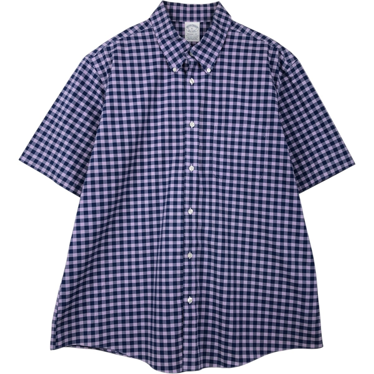 古着 ブルックスブラザーズ Brooks Brothers Est.1818 ギンガムチェック 半袖 ボタンダウン チェックシャツ メンズXL相当/eaa655386