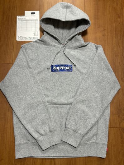 Supreme Bandana Box Logo Hooded Sweatshirt "Grey"