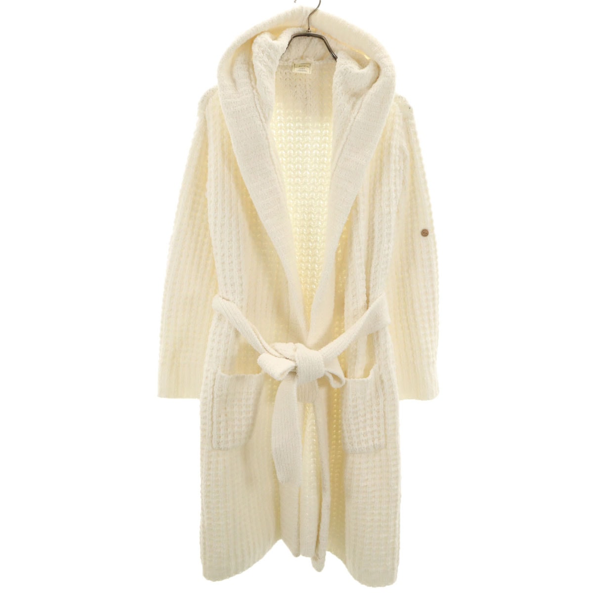 gelato pique ジェラートピケ パウダーワッフル ガウン F ホワイト ルームウェア ジェラピケ ロングカーディガン