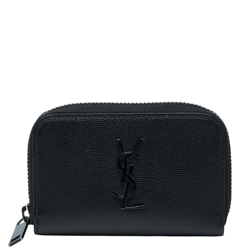サンローラン YSLロゴ コインケース ブラック レザー レディース SAINT LAURENT 中古