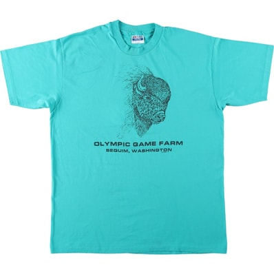 古着 90年代 ヘインズ Hanes Fifty-Fifty 青タグ バイソン柄 アニマルTシャツ USA製 メンズXL相当 ヴィンテージ/eaa659500