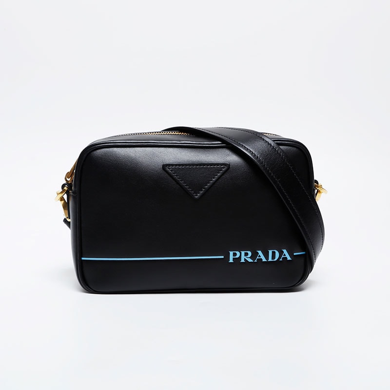 プラダ PRADA レザー ロゴ カメラバッグ シティーカーフ ショルダーバッグ【中古】