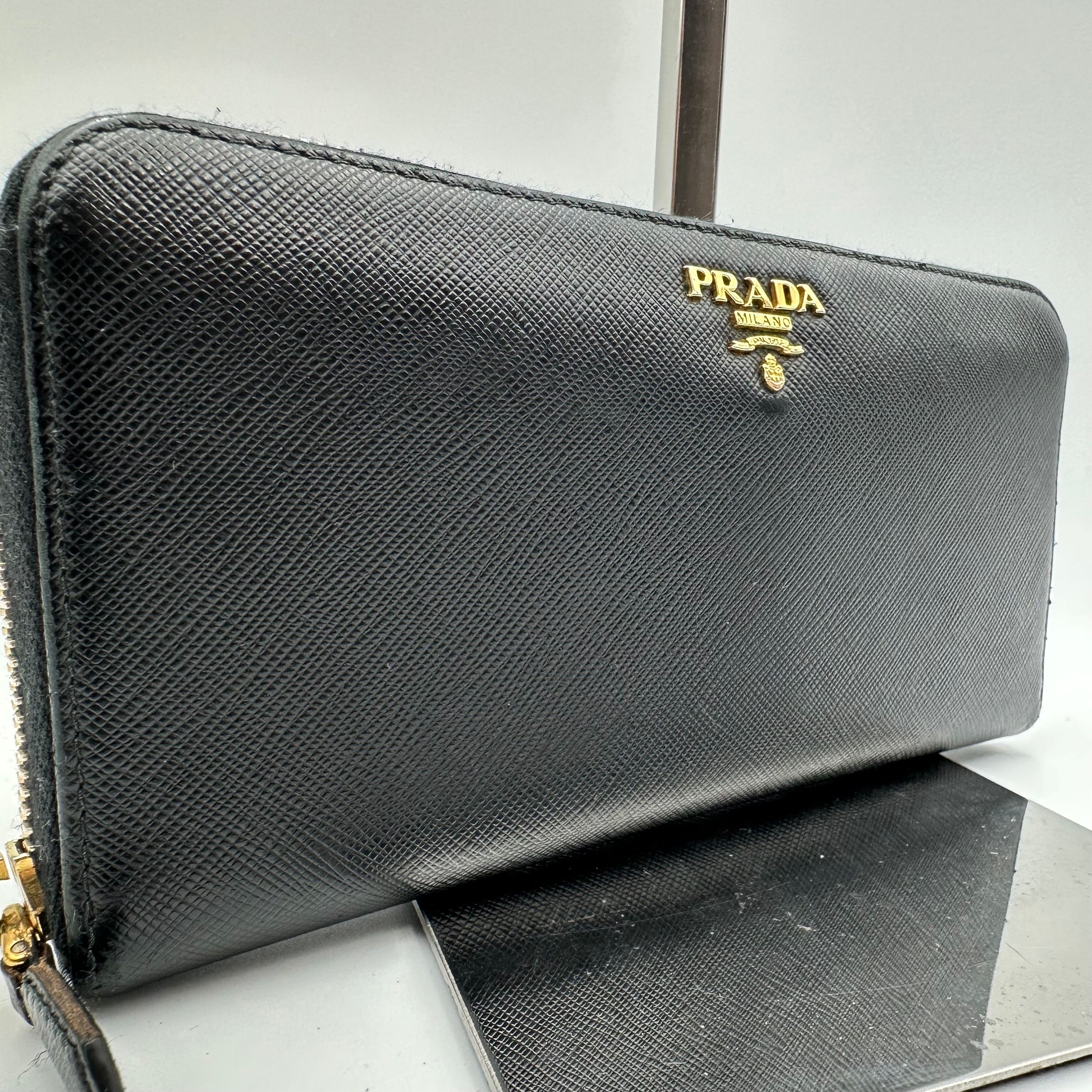 PRADA Large Saffiano Leather Wallet "Black"