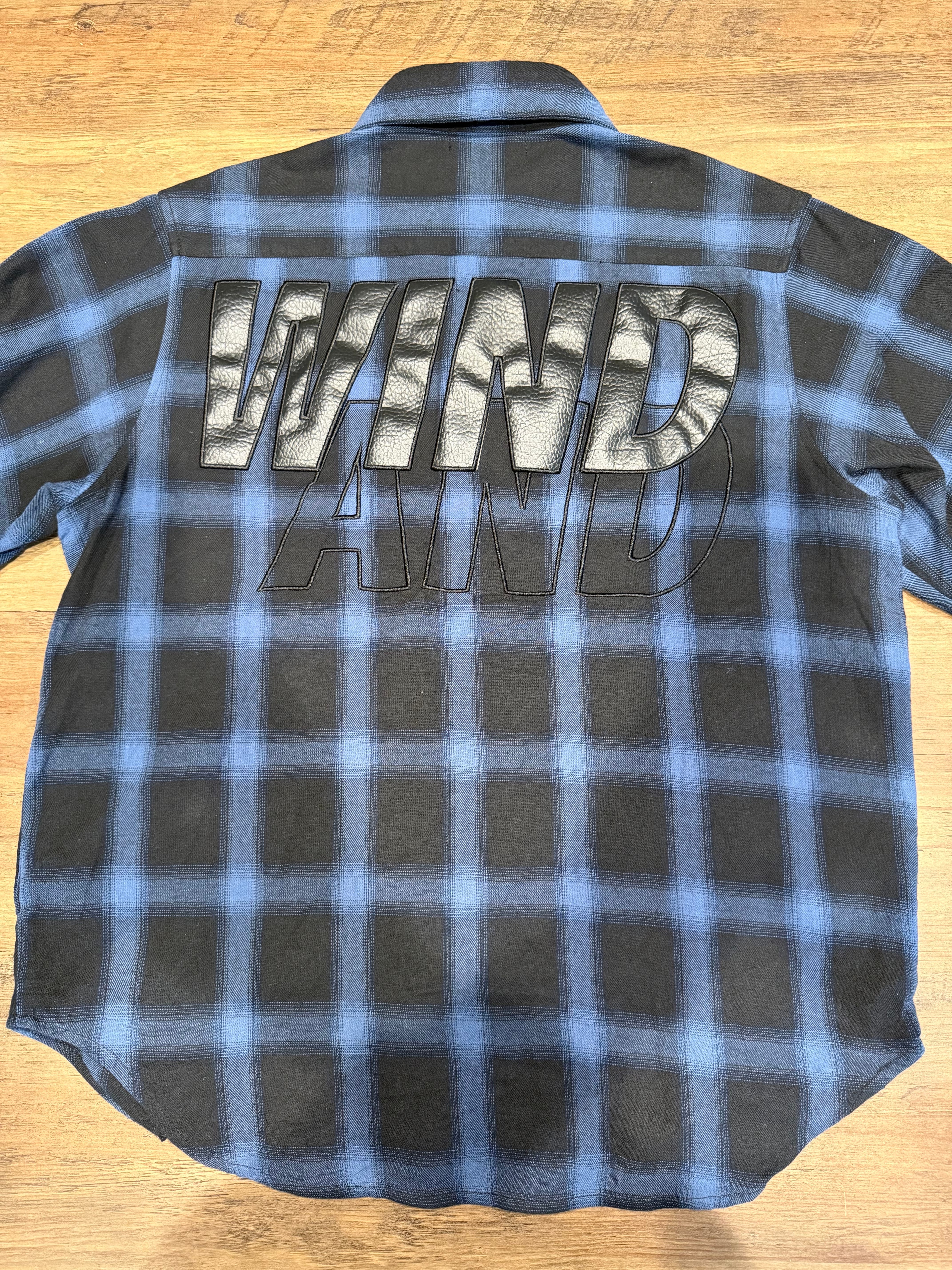 ウィンダンシー オンブルパイルドネルシャツ "ブルー"