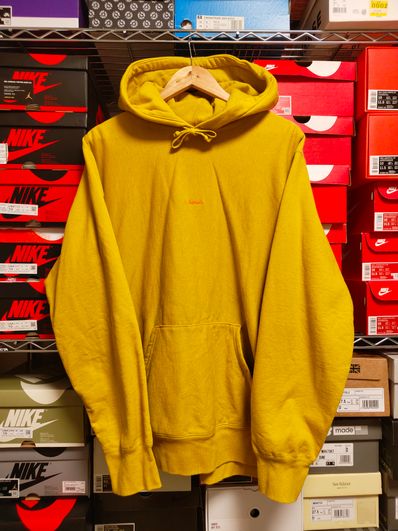 Supreme Micro Logo Hooded Sweatshirt "Mustard"