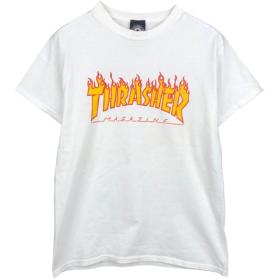 古着 スラッシャー THRASHER ファイヤーパターン ロゴプリントTシャツ メンズM相当/eaa638945