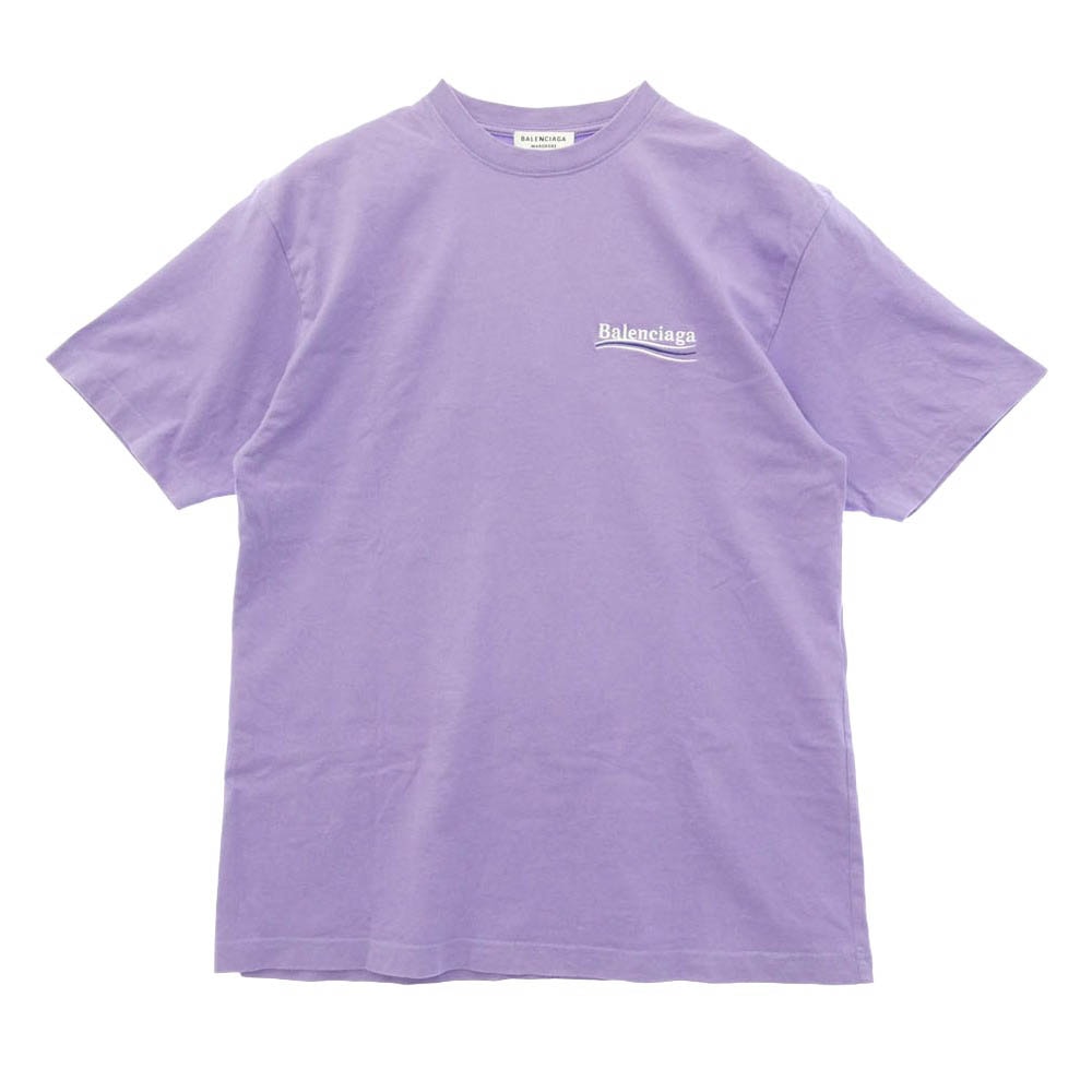 BALENCIAGA バレンシアガ 641655 TKVJI POLITICAL CAMPAIGN ポリティカルキャンペーン Tシャツ 半袖カットソー パープル系 XS【中古】
