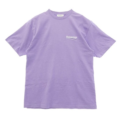 BALENCIAGA バレンシアガ 641655 TKVJI POLITICAL CAMPAIGN ポリティカルキャンペーン Tシャツ 半袖カットソー パープル系 XS【中古】