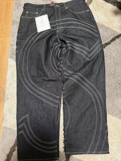 Supreme S Logo Rigid Baggy Jean "Rigid Black"