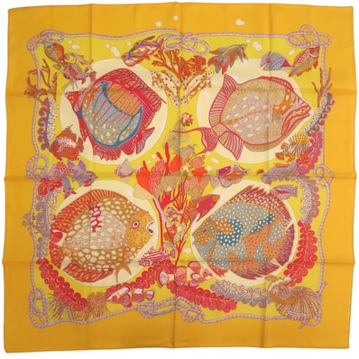 エルメス カレ90 GRANDS FONDS 深海 シルク