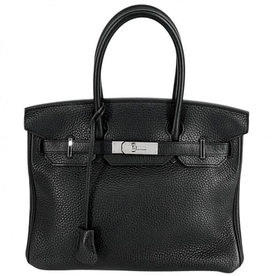 HERMES エルメス ハンドバッグ バーキン30 内縫い かばん T刻印 レザー ブラック 黒 シルバー金具 レディース 美品 2015年【中古品】