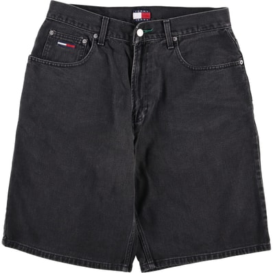 古着 90年代~ トミーヒルフィガー TOMMY HILFIGER JEANS ブラックデニムショーツ ハーフパンツ メンズw32相当 ヴィンテージ/eaa577400
