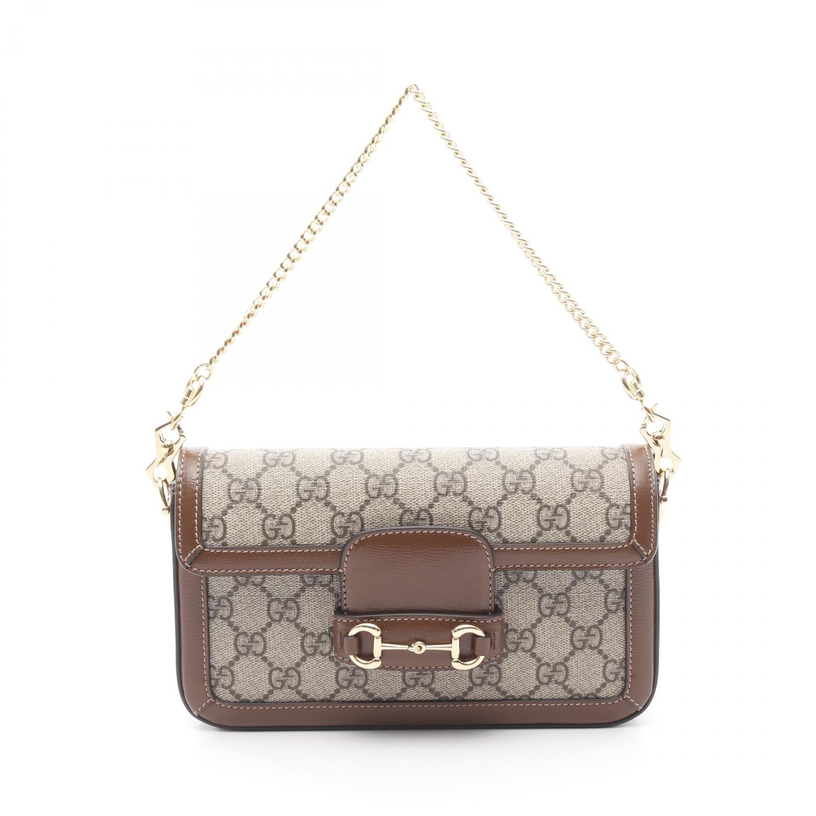 グッチ GUCCI ホースビット 1955 スモール GGスプリーム ハンドバッグ バッグ PVCコーティングキャンバス レザー レディース ベージュ系 / ブラウン系 75200292TCG8563 【新品】