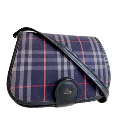 BURBERRY フラップ ノバチェック ショルダーバッグ レザー ホース
