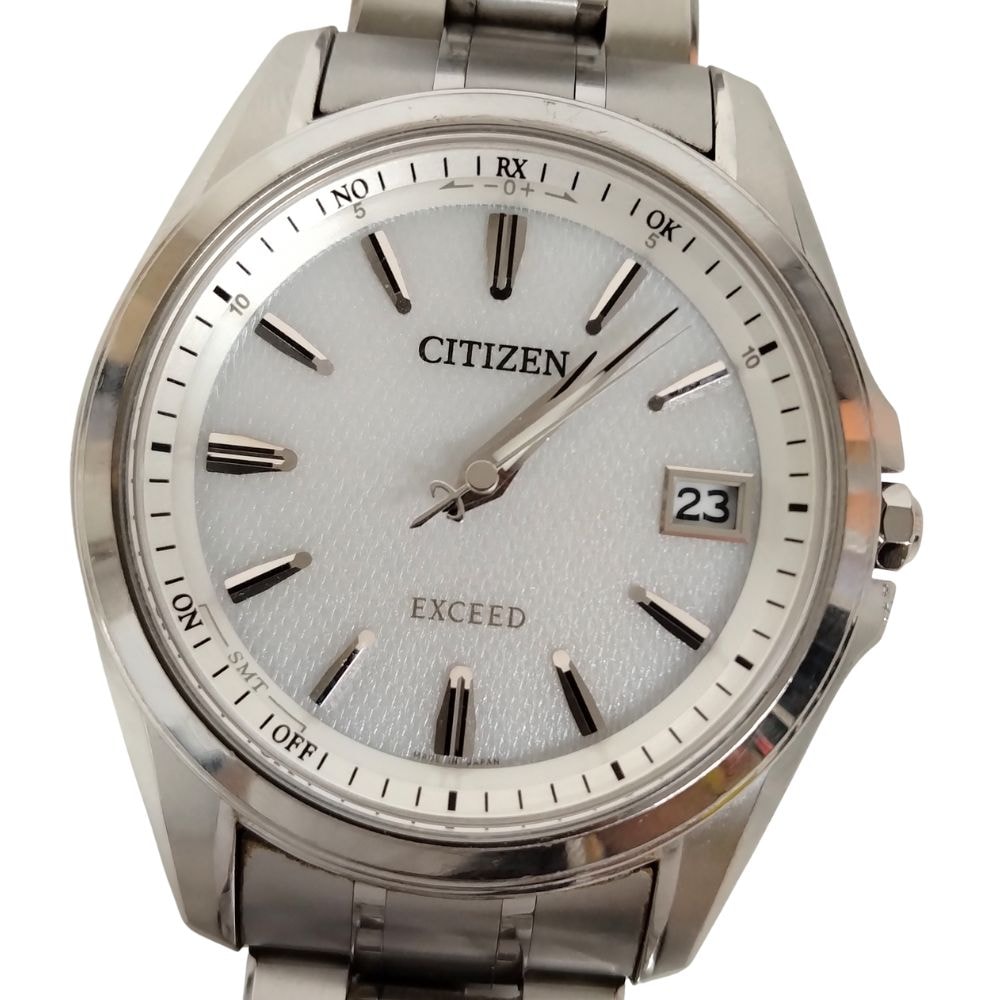CITIZEN シチズン H128-T017991 エクシード エコドライブ電波時計 腕時計 シルバー フリー 正規品 / C672